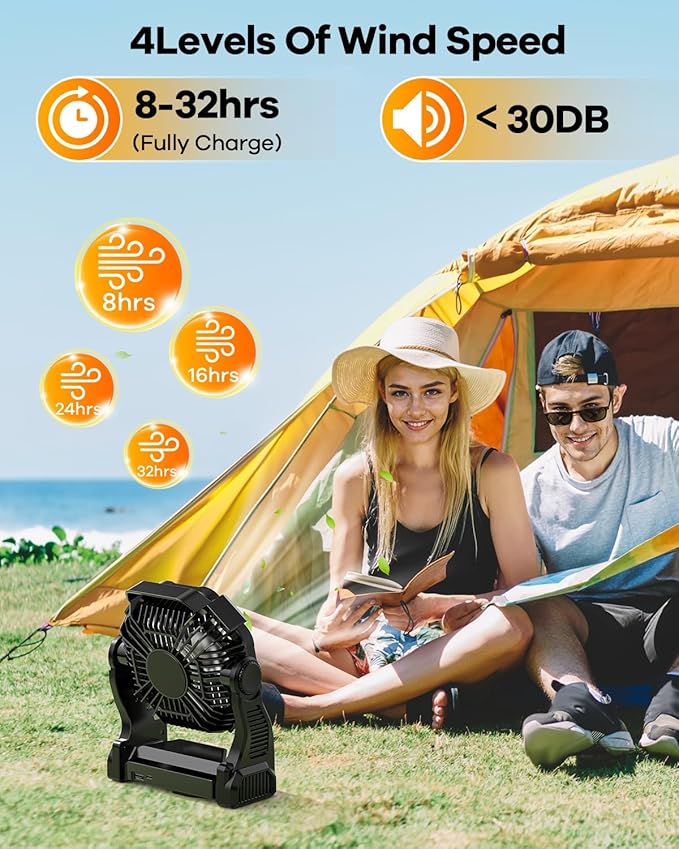 30000mAh Rechargeable Camping Fan - Image 4