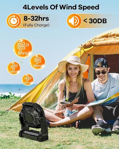 30000mAh Rechargeable Camping Fan - Image 4