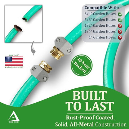 DBR Tech® Hose Repair Kit – Fix Leaks on 3/4 & 5/8 inch Garden Hoses, 4 Set - Image 2