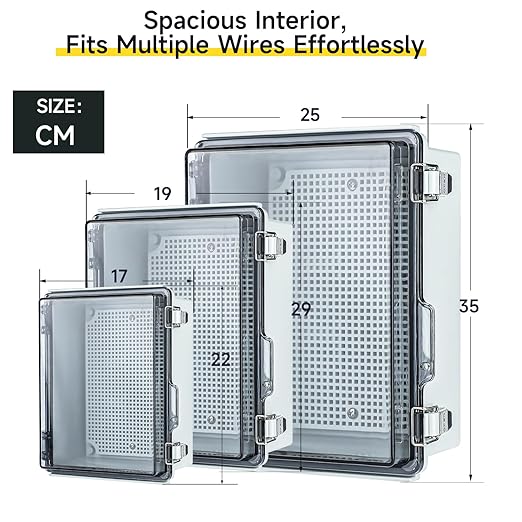 Large Waterproof Electrical Junction Box, IP67 Waterproof Clear ABS Plastic - Image 6
