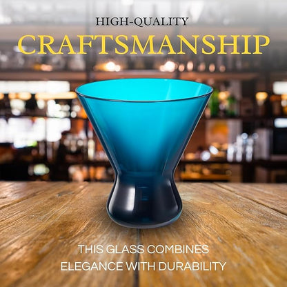 13-Ounce Colorful Pastel Plastic Stemless Martini Glasses, Champagne & Cocktail - Image 5