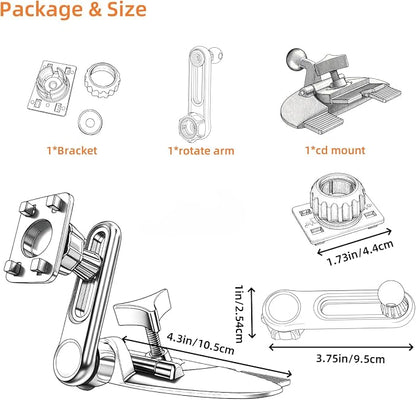 Extended CD Slot Mount for CarPlay Screen Adjustable Arm and 360° Rotating - Image 7