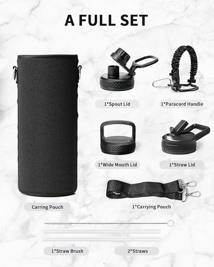 Trebo Water Bottle 40oz with Paracord Handle, Half Gallon Large Vacuum Triple - Image 7