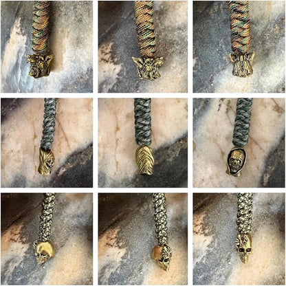 Handmade Lanyards with Brass Beads – Paracord 550 Survival Gear Leash - Image 5
