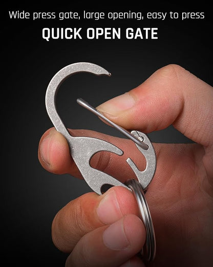TISUR Titanium Carabiner Keychain Clip, Anti-Lost Key Ring Holder, Self-Locking - Image 4