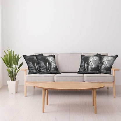 Ambesonne Elephant Throw Pillow Cushion Case Pack of 4, Majestic Elephant Bull - Image 4