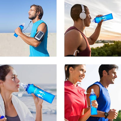 2 Pack Soft Water Bottle, TPU Collapsible Flask Foldable Bottles - Image 6