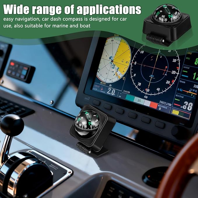 SOLUSTRE Car Dashboard Compass Ball Portable Auto Compass - Image 6