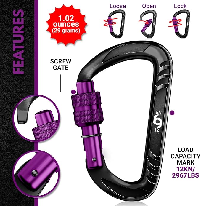 Rhino Produxs 12kN Heavy Duty Carabiner Clips, - Image 4