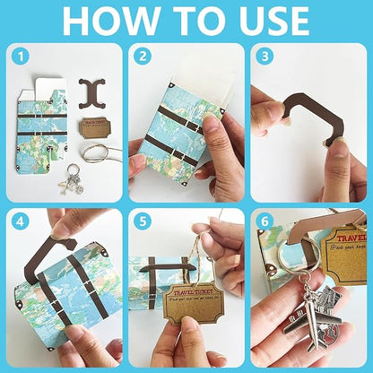 50 Set World Map Mini Suitcase Favor Boxes Party Favor Candy Box - Image 3