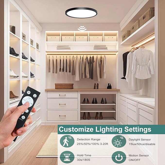7 Inch Motion Sensor Ceiling Light Indoor, Motion Sensor Fixture Indoor - Image 2