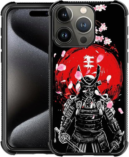 for iPhone 16 Pro Case, Sakura Japanese Samurai Pattern Graphic Design Girl Boy by FKBRCL4U