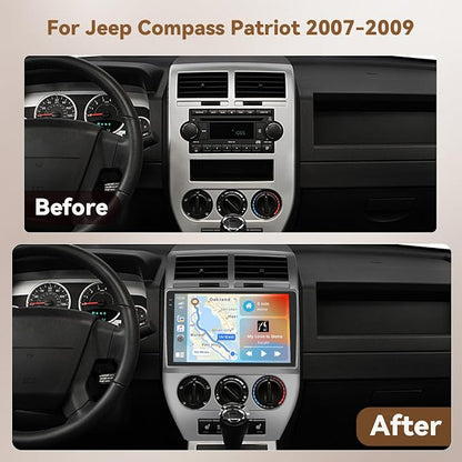 Android 15 Car Stereo for Jeep Compass Patriot 2007 2008 2009, Hikity 10'' - Image 2