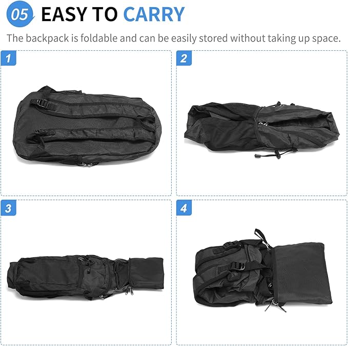 Hiking Daypack Packable, Camping Backpack Water Resistant Lightweight Polyester - Image 6