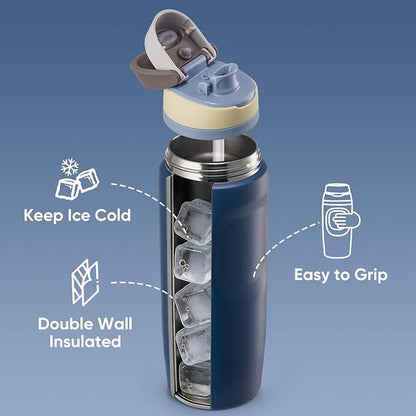 Fijinhom 24 oz Insulated Water Bottle, Stainless Steel Sports Water Bottle - Image 4