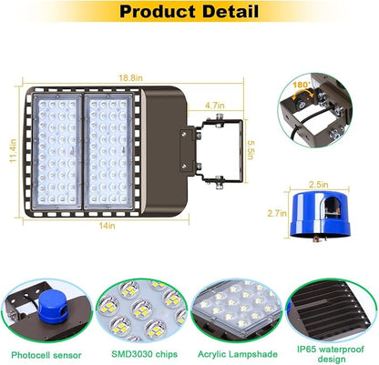 200W LED Parking Lot Light Outdoor, 28000LM Bright Dusk to Dawn Floodlights - Image 3