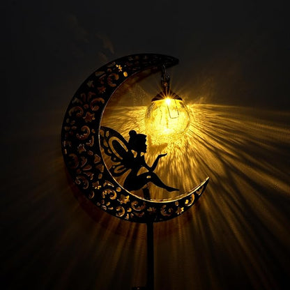 Solar Garden Lights Outdoor Decor, Moon Fairy Crackle Glass Lights, Waterproof - Image 2