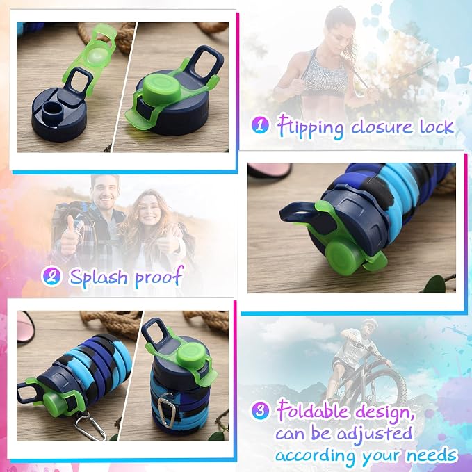 CHENGU 5 Pcs Collapsible Water Bottles 16 oz Portable Foldable Water Bottles - Image 3