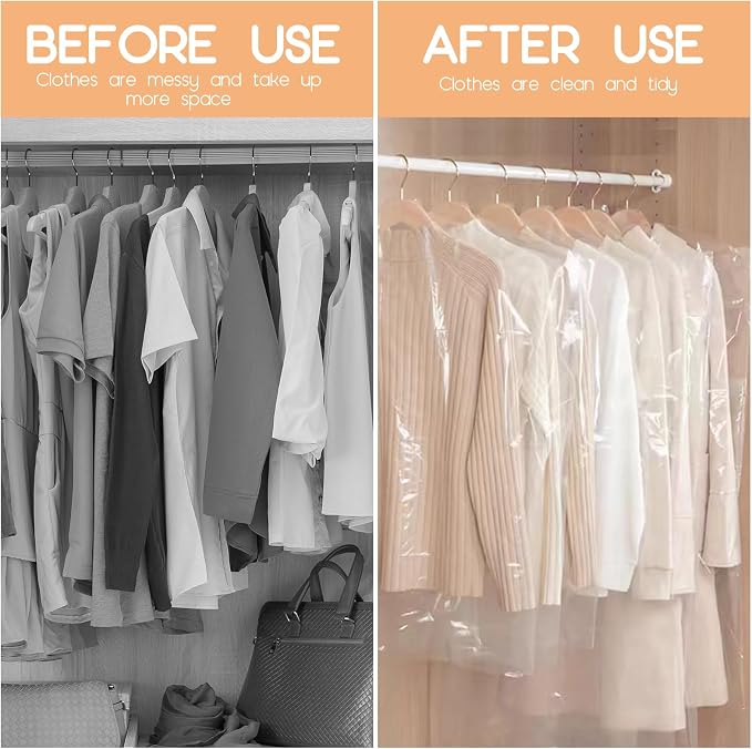 90 PCS Dry Cleaner Bags Plastic Clear 43 Inches, Garment Bags - Image 4