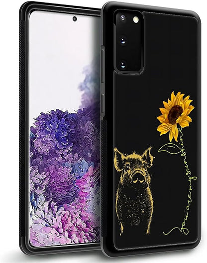 for Samsung Galaxy S20 Plus Case, Pig Sunflower Yellow Sunshine Pattern Graphic - Image 4