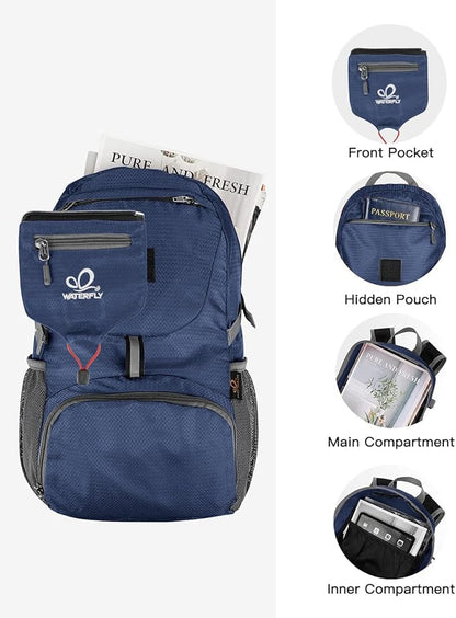 WATERFLY Small Lightweight Packable Backpack: 20l Ultra Light Foldable Travel - Image 4