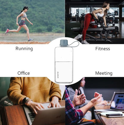 Portable Flat Water Bottle, BPA Free Reusable Tritan Plastic Travel Water - Image 5