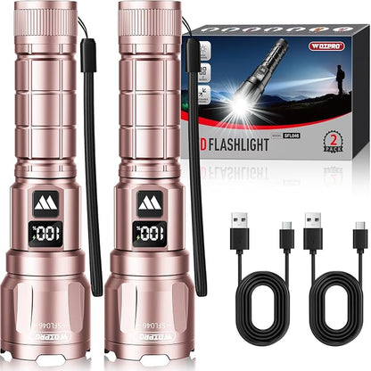 WdtPro LED Rechargeable Flashlight 2 Pack, Super Bright Zoomable 6000 Lumens - Image 8