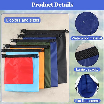 6Pack Waterproof Dry Bags, lightweight outdoor dry bags - Image 3