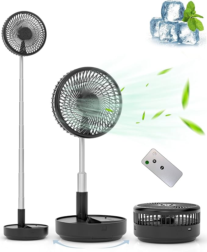 Primevolve Portable Oscillating Standing Fan, Rechargeable Battery Operated USB by Primevolve