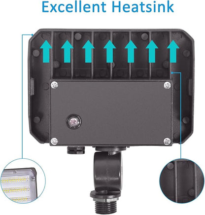 30W LED Flood Light with Knuckle, Outdoor Security Fixture Light with - Image 6