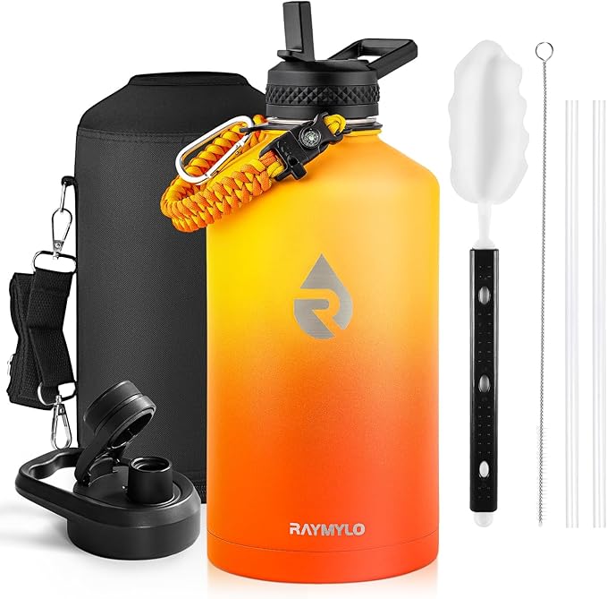 RAYMYLO One Gallon Water Bottle Insulated, Triple Walled Vacuum Stainless Steel by RAYMYLO