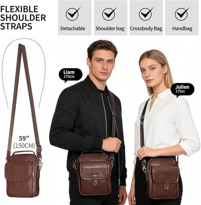 Augus Leather Small Messenger Bag - Image 4