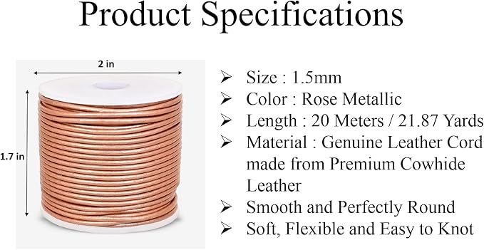 GENIQUE Real/Genuine Round Leather String Cord - Image 3