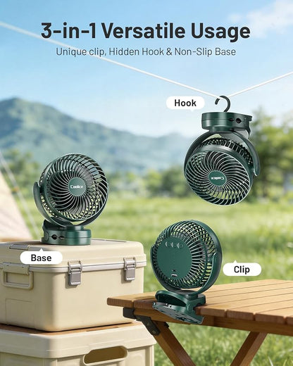 Camping Fan with Remote Control - 12000mAh Rechargeable Battery Powered Fan - Image 3