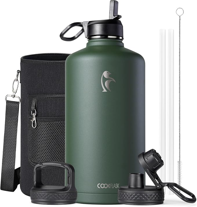 Coolflask 128 oz Gallon Water Bottle Insulated by Coolflask