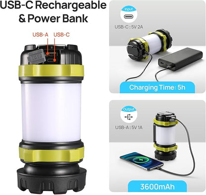 LED Camping Lantern Flashlight Rechargeable, Consciot Portable Torch - Image 4