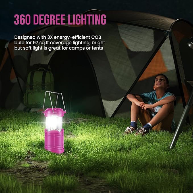 Lichamp LED Camping Lantern, 4 Pack Battery Powered Flashlight - Image 2