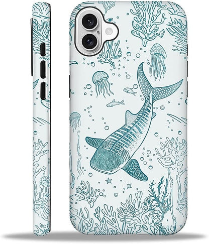 for iPhone 16 Plus Case, HH2 Ocean Whale Shark Hybrid 2 Layer Hard Shell by Unknown