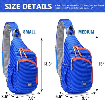 Peicees Small Sling Backpack Waterproof Unisex Shoulder Bag Chest Crossbody - Image 2