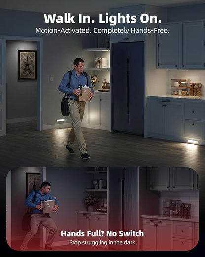8inch Under Cabinet Lighting Wireless, LED Closet Lights USB Charging, 3 Color - Image 6