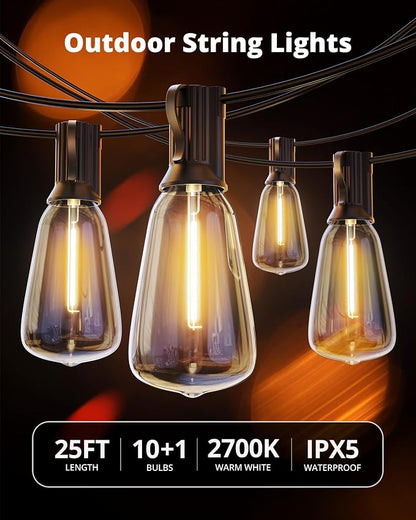 VIPAR Outdoor String Lights 25FT LED Patio Lights IPX5 Waterproof - Image 9