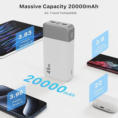 NOBIS Portable Charger, 20000mAh Power Bank, 45W Power Bank Fast Charging - Image 3