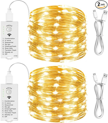 HXWEIYE Rechargeable Fairy Lights Battery Operated, DIY Timer & 8 Modes by LightUpYourHomewHXWEIYE