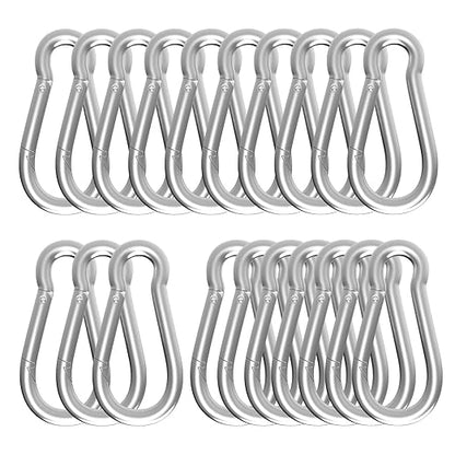 Carabiner, Heavy Duty Galvanized Steel Spring Snap Hook Carabiner Clips by High-PQ