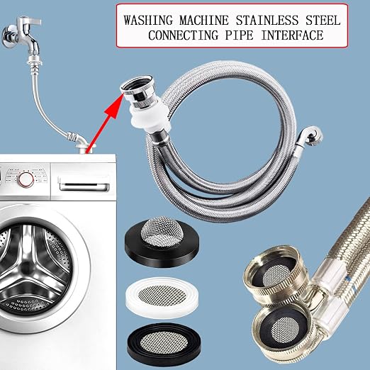 ZDBB 58 PCS Shower Head Garden Hose Screen Filter Gasket.Stainless Steel Water - Image 8
