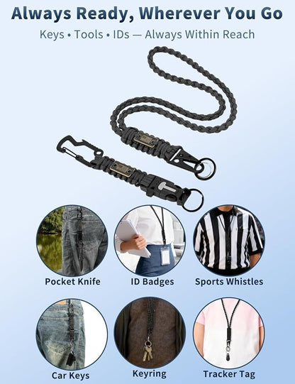 DDOUT Heavy Duty Paracord Lanyard 550 Paracord Braided Keychain - Image 6