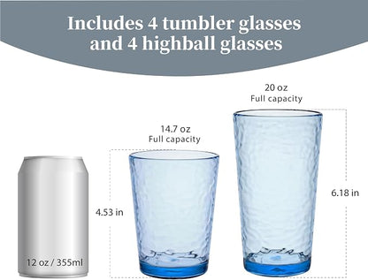 KLIFA- NICE- 14.7 & 20 ounce, Acrylic Tumbler & Highball Drinking Glasses Cups - Image 2
