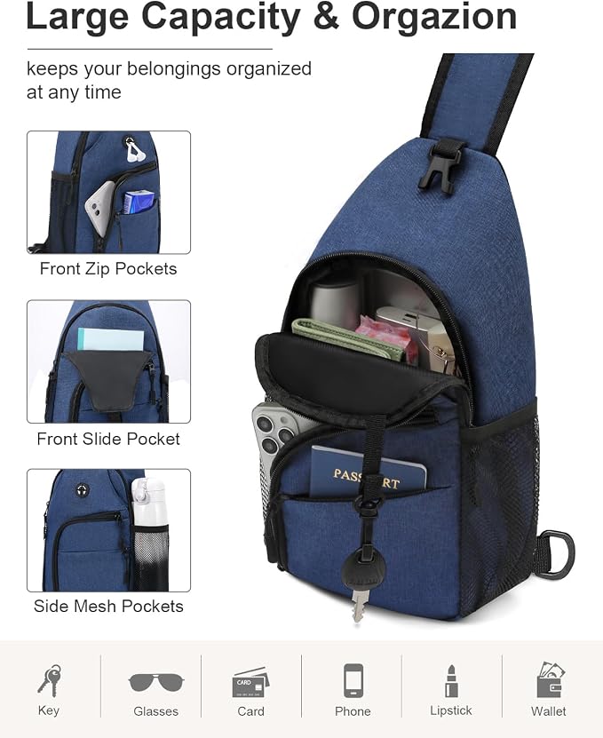 Pritent Crossbody Bags for Women Man Waterproof Sling Bag Backpack Trendy - Image 3