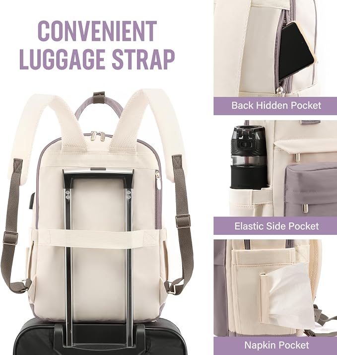 LOVEVOOK Laptop Backpack for Women 15.6 Inch Laptop Bag - Image 3