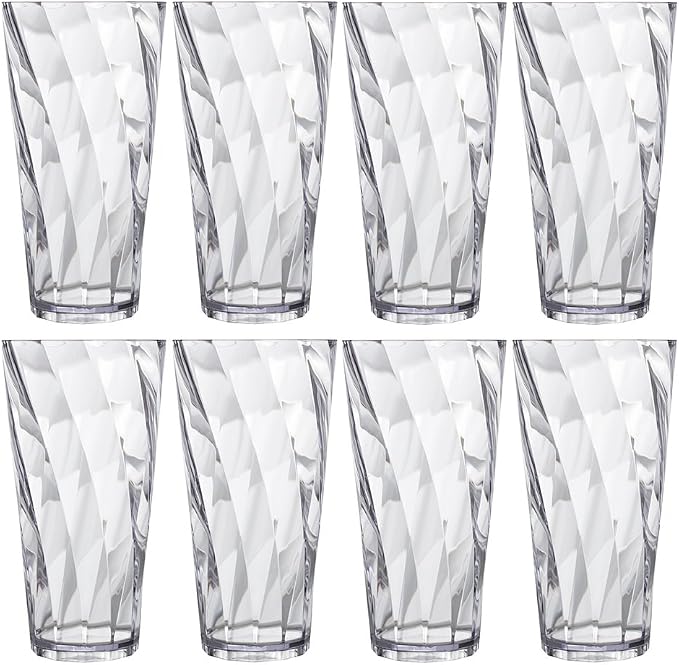 US Acrylic Optix Plastic Reusable Drinking Glasses 26oz Iced-Tea Cups in Clear - Image 7